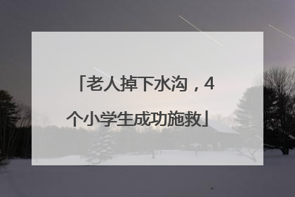 老人掉下水沟，4个小学生成功施救