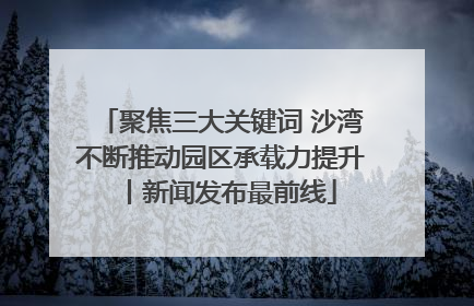 聚焦三大关键词 沙湾不断推动园区承载力提升丨新闻发布最前线