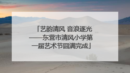 艺韵清风 音浪逐光——东营市清风小学第一届艺术节圆满完成