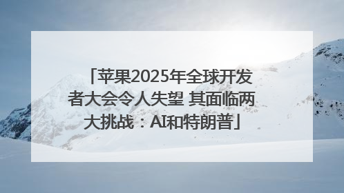 苹果2025年全球开发者大会令人失望 其面临两大挑战：AI和特朗普