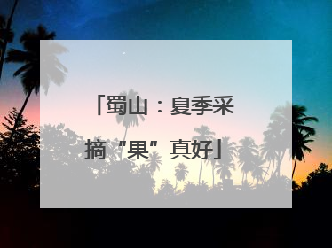 蜀山：夏季采摘“果”真好