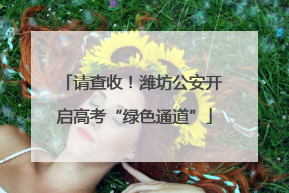 请查收！潍坊公安开启高考“绿色通道”
