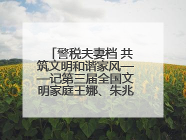 警税夫妻档 共筑文明和谐家风——记第三届全国文明家庭王娜、朱兆鹏家庭