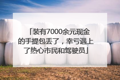 装有7000余元现金的手提包丢了，幸亏遇上了热心市民和驾驶员