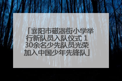 襄阳市磁器街小学举行新队员入队仪式 130余名少先队员光荣加入中国少年先锋队