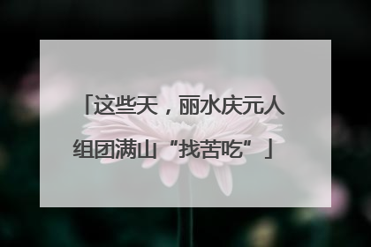 这些天，丽水庆元人组团满山“找苦吃”