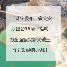 辽宁发布｜省公安厅出台15项举措助力全面振兴新突破三年行动决胜之战