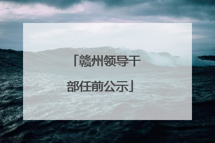 赣州领导干部任前公示