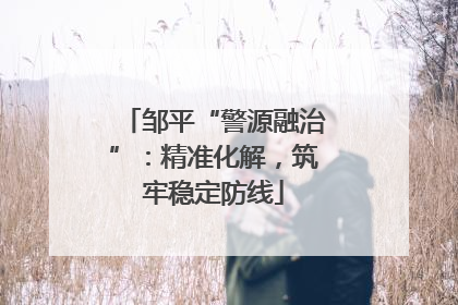 邹平“警源融治”：精准化解，筑牢稳定防线