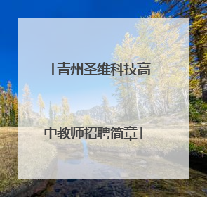 青州圣维科技高中教师招聘简章