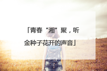 青春“湘”聚，听金种子花开的声音