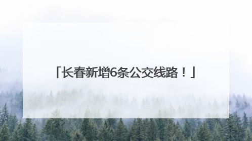长春新增6条公交线路！