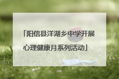 阳信县洋湖乡中学开展心理健康月系列活动