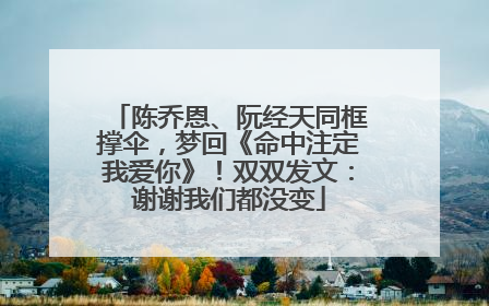 陈乔恩、阮经天同框撑伞，梦回《命中注定我爱你》！双双发文：谢谢我们都没变
