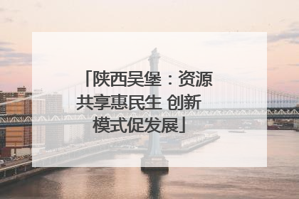 陕西吴堡：资源共享惠民生 创新模式促发展