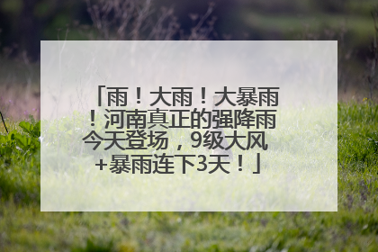 雨！大雨！大暴雨！河南真正的强降雨今天登场，9级大风+暴雨连下3天！