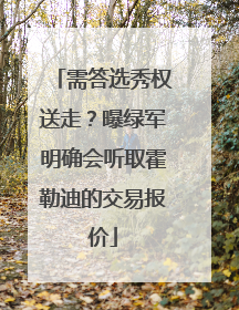 需答选秀权送走？曝绿军明确会听取霍勒迪的交易报价