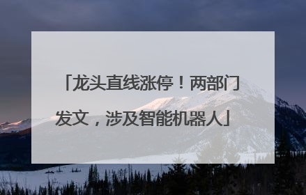 龙头直线涨停！两部门发文，涉及智能机器人
