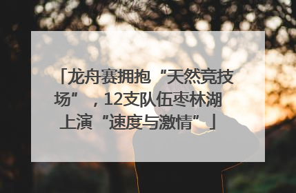龙舟赛拥抱“天然竞技场”，12支队伍枣林湖上演“速度与激情”