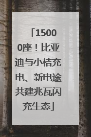15000座！比亚迪与小桔充电、新电途共建兆瓦闪充生态