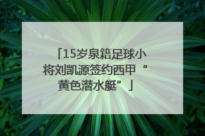 15岁泉籍足球小将刘凯源签约西甲“黄色潜水艇”