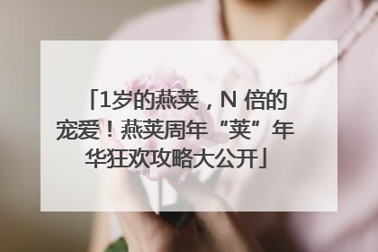 1岁的燕荚，N 倍的宠爱！燕荚周年“荚”年华狂欢攻略大公开