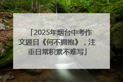 2025年烟台中考作文题目《何不拥抱》，注重日常积累不难写