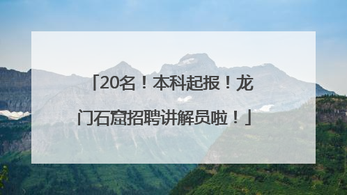 20名！本科起报！龙门石窟招聘讲解员啦！