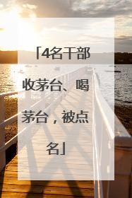 4名干部收茅台、喝茅台，被点名