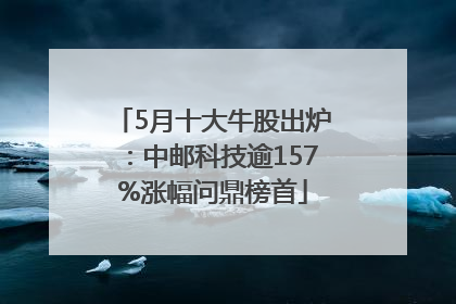 5月十大牛股出炉：中邮科技逾157%涨幅问鼎榜首